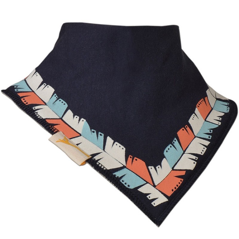 Bavoir bandana Collier de plumes marine Funky Giraffe