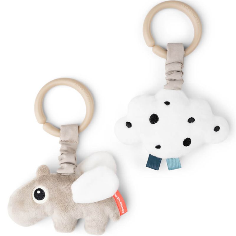 Lot de 2 jouets d'éveil à suspendre Happy clouds sable Done by Deer
