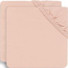 Lot de 2 draps housses en coton Pale Pink (60 x 120 cm)  par Jollein