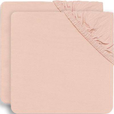 Lot de 2 draps housses en coton Pale Pink (60 x 120 cm)