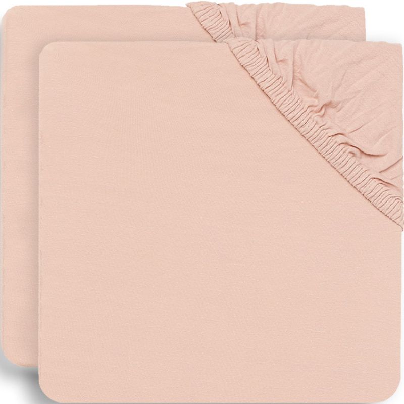 Lot de 2 draps housses en coton Pale Pink (60 x 120 cm) Jollein