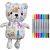 Variation Blanc, noir du produit Ours en Peluche à colorier lavable et réutilisable Conte de fées avec 10 feutres (25 cm) de la marque Eatsleepdoodle