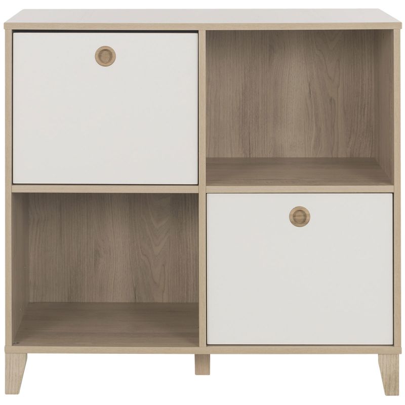 Commode à langer 4 niches 2 tiroirs blancs Lora Galipette