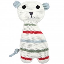 Peluche Isak l'ours polaire en crochet de coton bio (21 cm)  par Franck & Fischer 