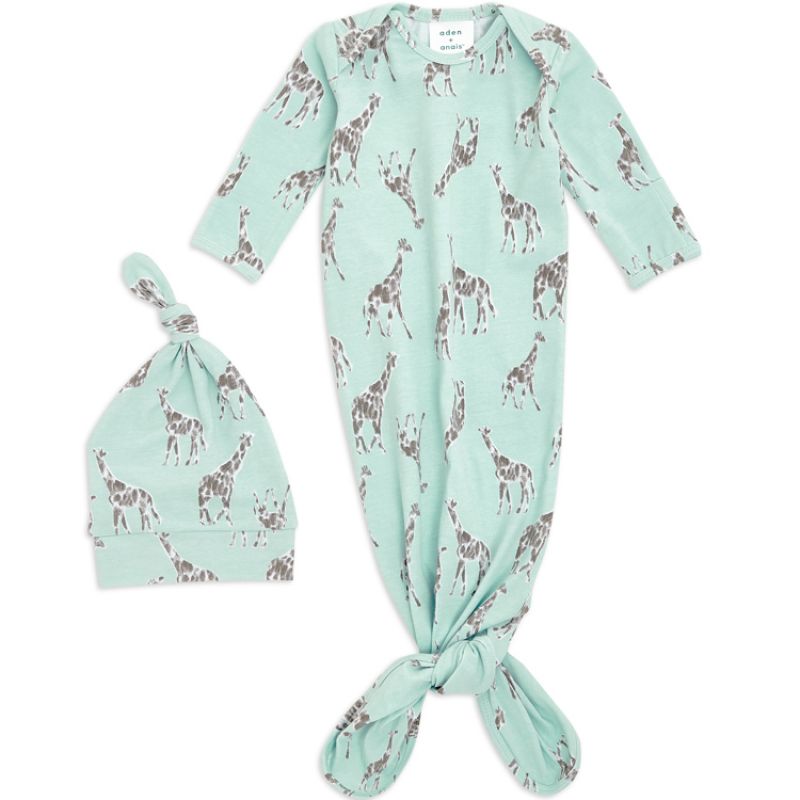 Body combinaison à nouer + bonnet girafe Jade (0-3 mois) aden + anais