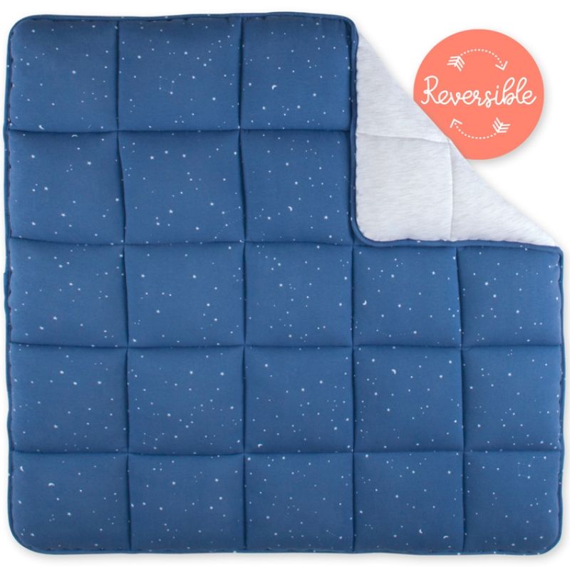 Tapis de parc réversible constellations Stary bleu jean (100 x 100 cm) Bemini