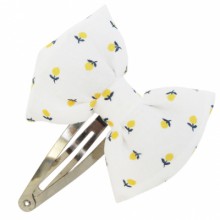 Barrette Classique noeud papillon coquelicots jaunes  par Luciole et petit pois