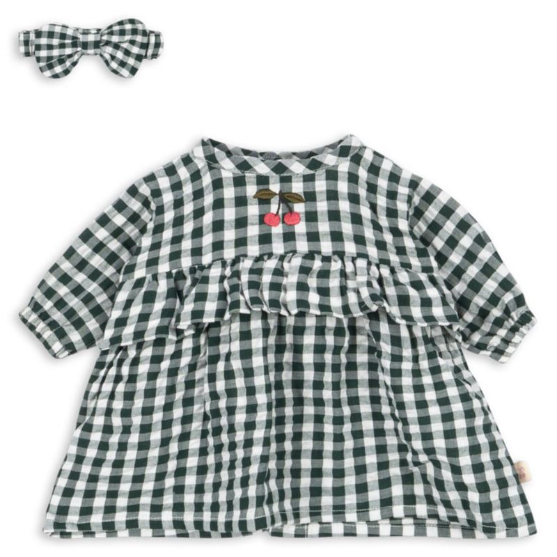 Ensemble de vêtements pour poupée Green check Konges Slojd Produit 1
