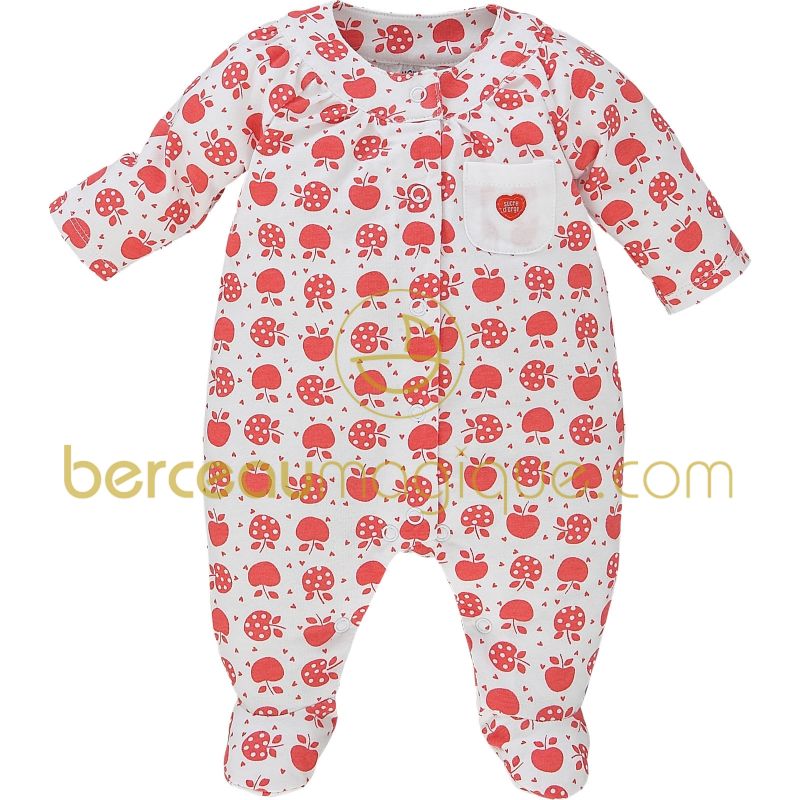 Pyjama en maille imprimé Corail, rouge & co (prématuré au 12 mois) Sucre d'orge
