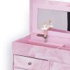 Grande boîte à bijoux musicale à tiroirs Ballerine rose  par Trousselier