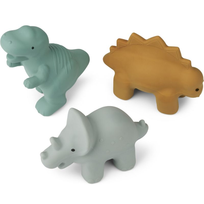 Lot de 3 jouets de bain David Dino blue multi mix Liewood