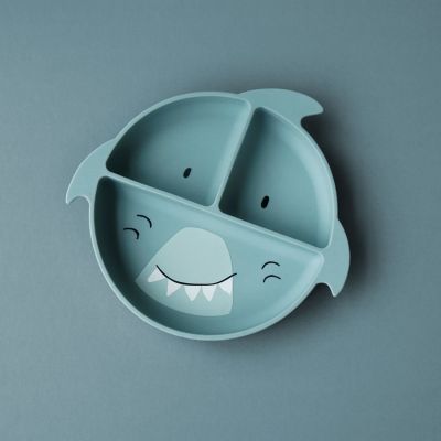 Assiette à compartiments en silicone Mr. Shark