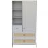 Armoire 1 + 3 tiroirs porte Marelia gris lune - Théo