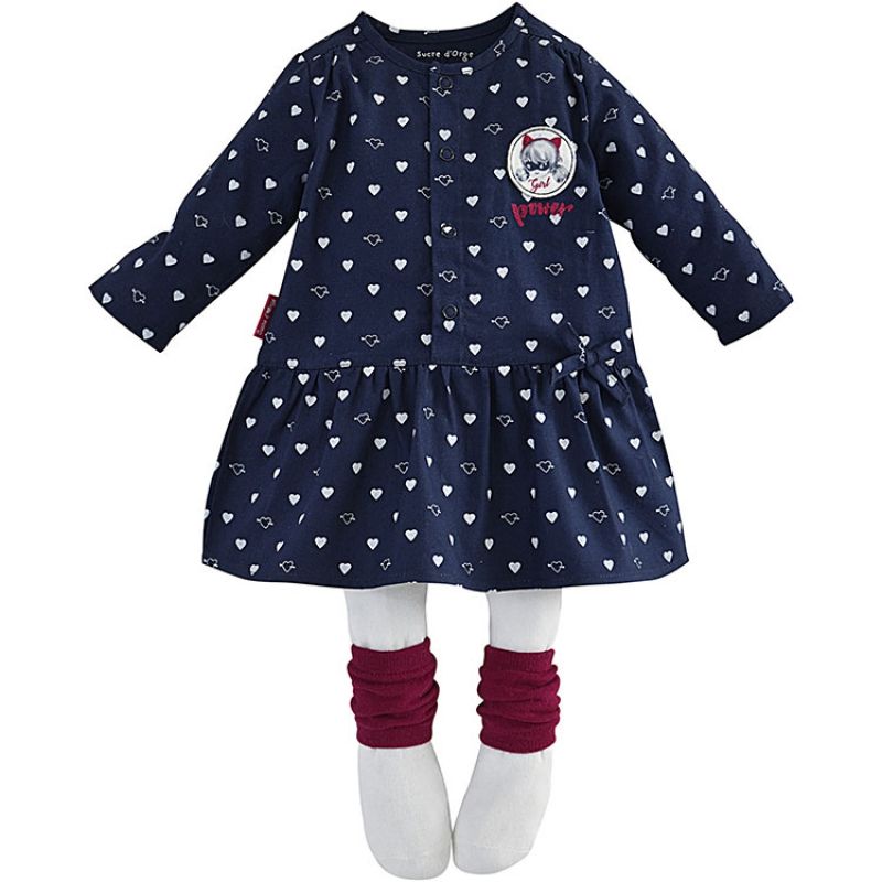 Ensemble robe 2 pièces Girl Power marine (18 mois) Sucre d'orge