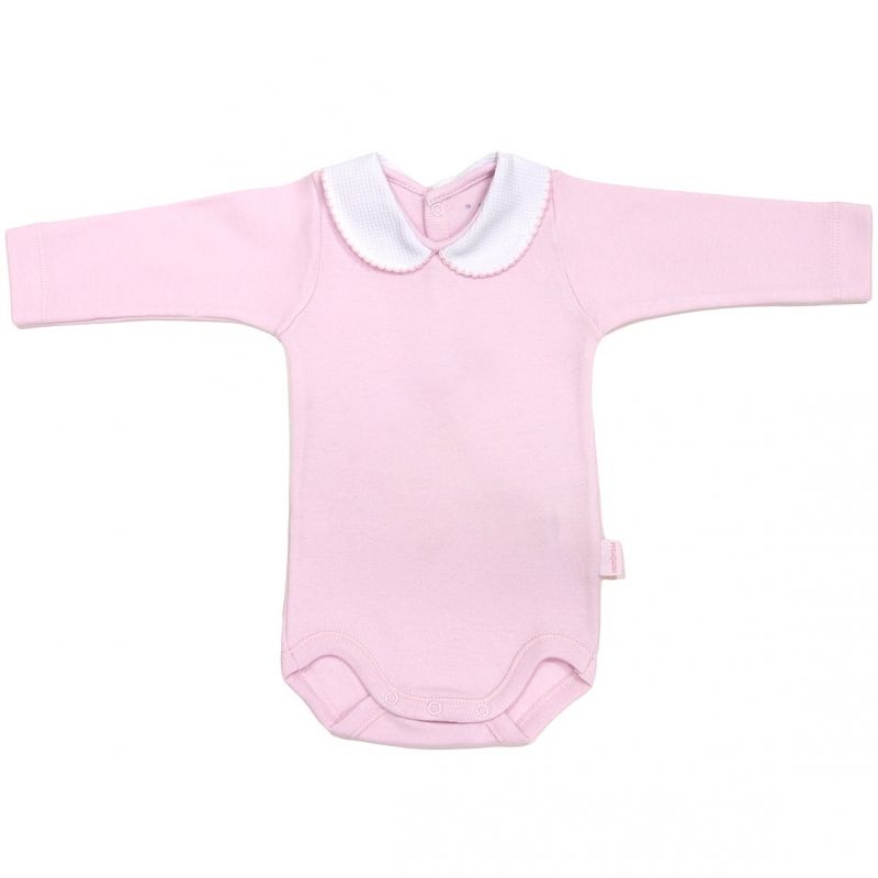 Body col manches longues interlock rose (6 mois : 68 cm) Cambrass