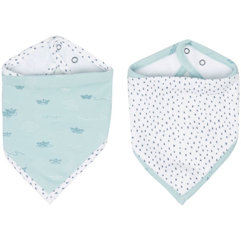 Lot de 2 bavoirs bandana Paper Boats Luma Babycare