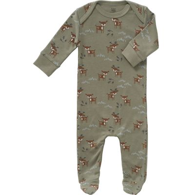 Pyjama en coton bio Deer olive (6-12 mois : 67 à 74 cm)
