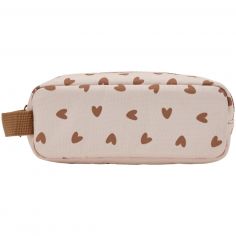 Trousse double Cœurs Marron - Atelier Wagram