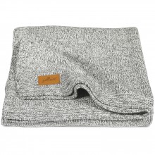 Grande couverture en coton tricot Stonewashed grise (100 x 150 cm)  par Jollein
