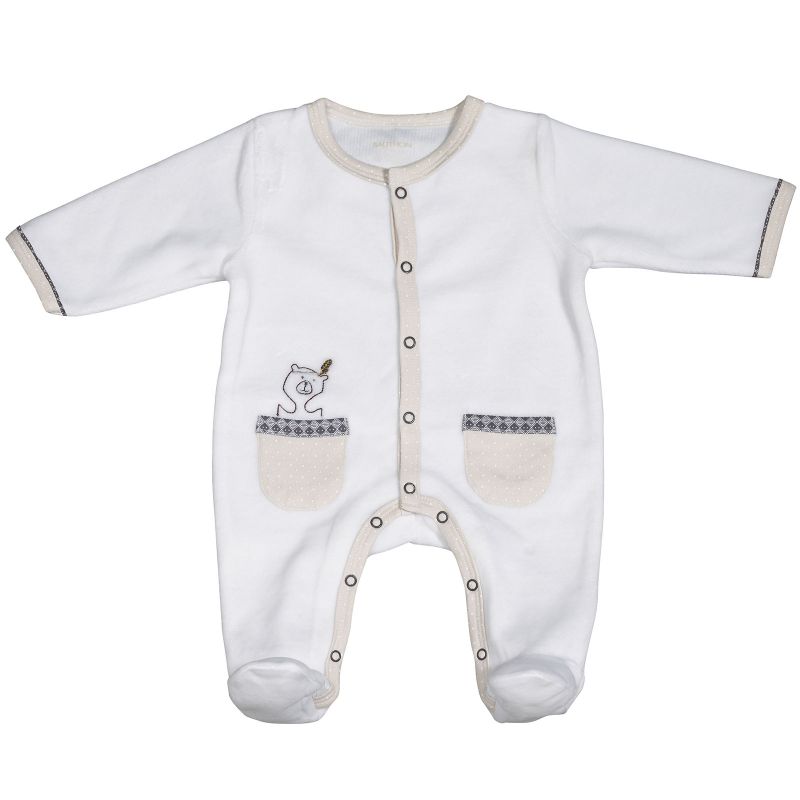 Pyjama chaud Timouki blanc (1 mois) Sauthon