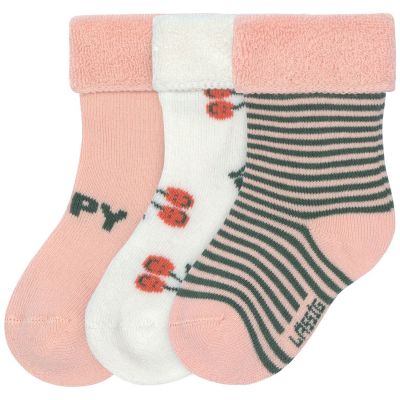 Lot de 3 chaussettes Terry Cerise pêche (taille 12-15)  par Lässig 