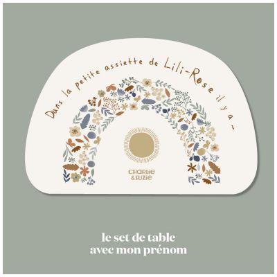 Set de table Rainbow Lili Rose personnalisable Charlie et Suzie