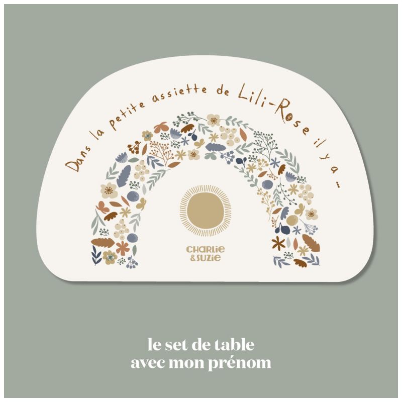 Set de table Rainbow Lili Rose personnalisable Charlie et Suzie Ambiance 1