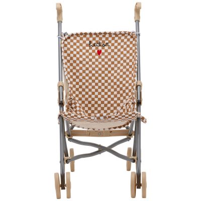Poussette pour poupée Gaze Damier (personnalisable) Atelier Wagram