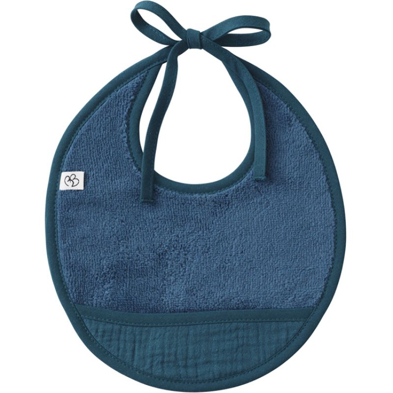 Bavoir de naissance à nouer Mix & Match vert paon BB & Co