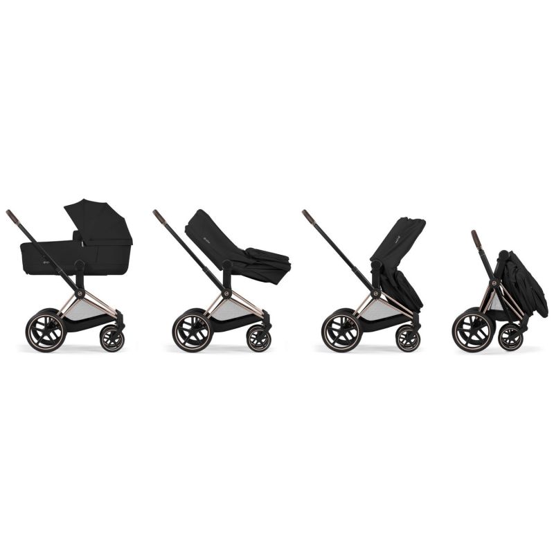 Duo PRIAM 2026 Poussette tout-terrain avec nacelle pliable et Châssis Matt Black Coconut Brown Cybex Produit 6
