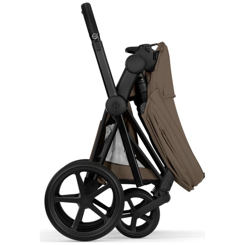 Duo PRIAM 2026 Poussette tout-terrain avec nacelle pliable et Châssis Matt Black Coconut Brown Cybex Produit 9