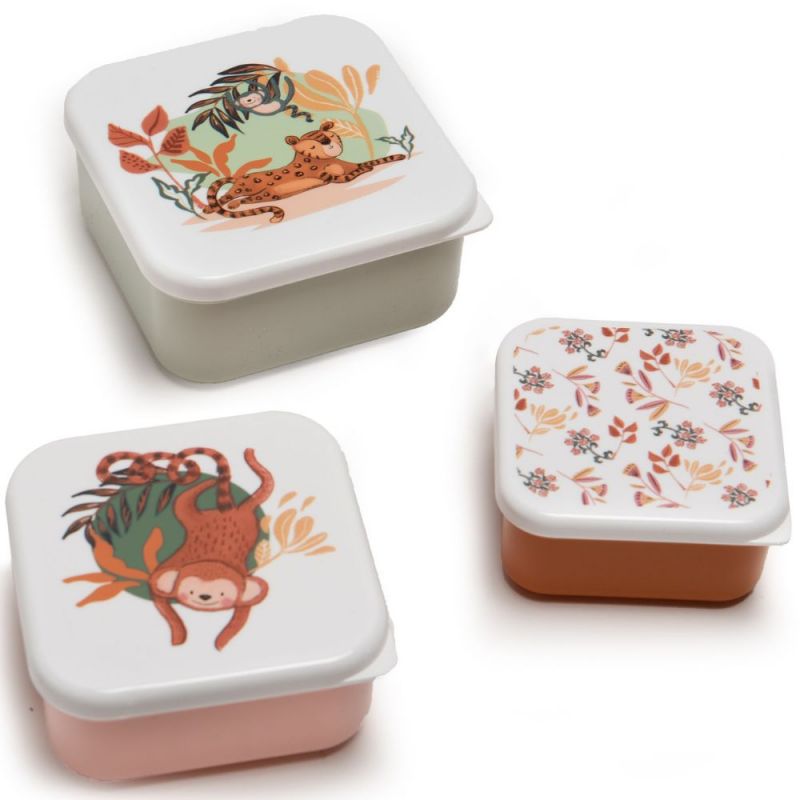 Lot de 3 boîtes à goûter léopard Jalal Amadeus Les Petits
