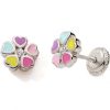 Boucles d'oreilles Easy Viss Fleur multicolore (argent 925) - Baby bijoux