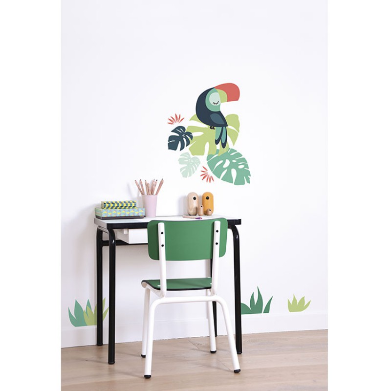 Planche de stickers A3 de monstera et toucan Lilipinso