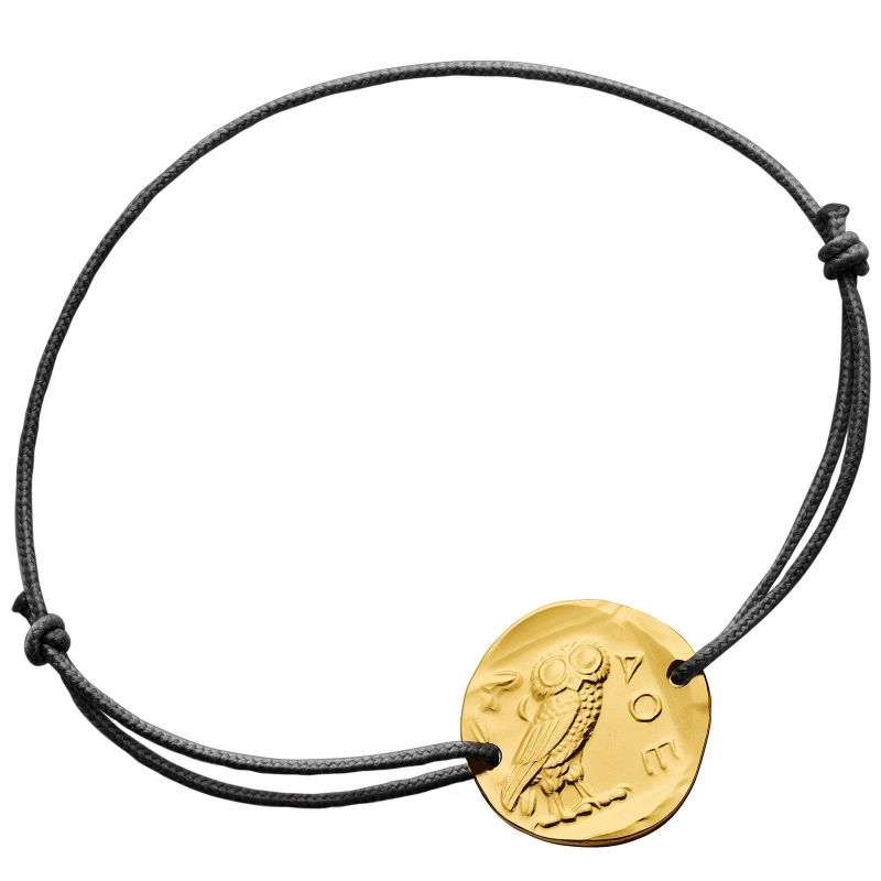 Bracelet cordon La Chouette d'Athènes (or jaune 750°) Monnaie de Paris