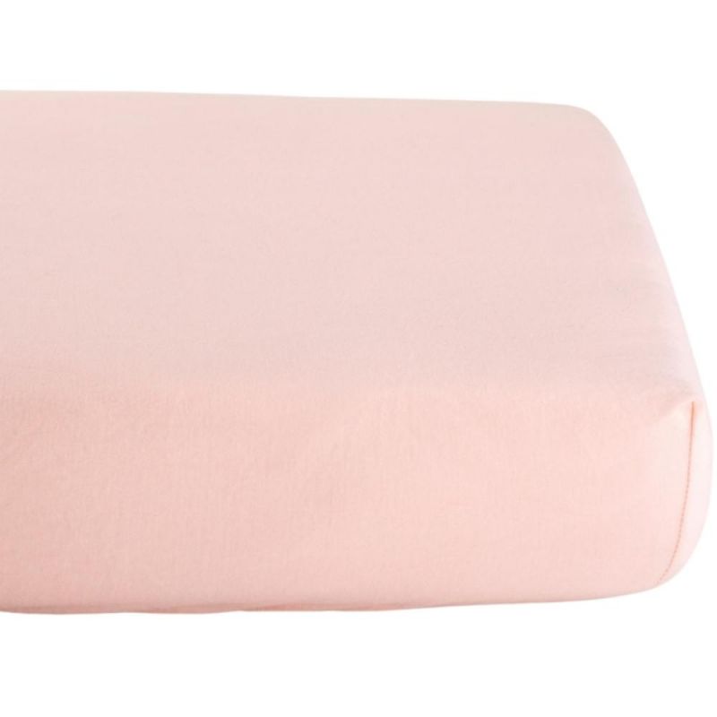 Drap housse en coton bio Rose nude (60 x 120 cm) Kadolis