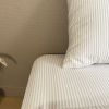 Drap housse en percale de coton Rayé Lin (80 x 160 cm) Kadolis Ambiance 2
