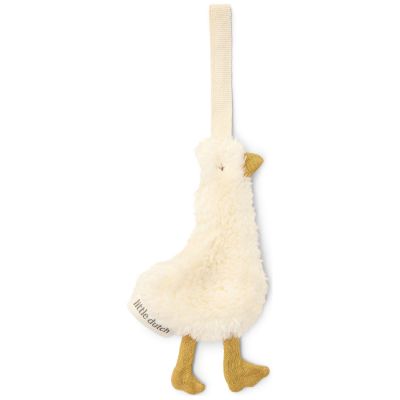 Doudou attache-tétine en gaze de coton Oie