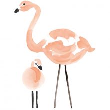 Stickers muraux flamant rose Flamingo by Lucie Bellion  par Lilipinso