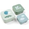 Lot de 3 boîtes à goûter Happy clouds vert (0,54 L) Done by Deer Produit 1