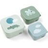 Lot de 3 boîtes à goûter Happy clouds vert  par Done by Deer