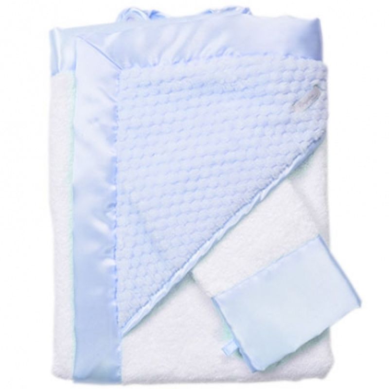 Cape de bain + gant de toilette Beryl bleu Maison Nougatine