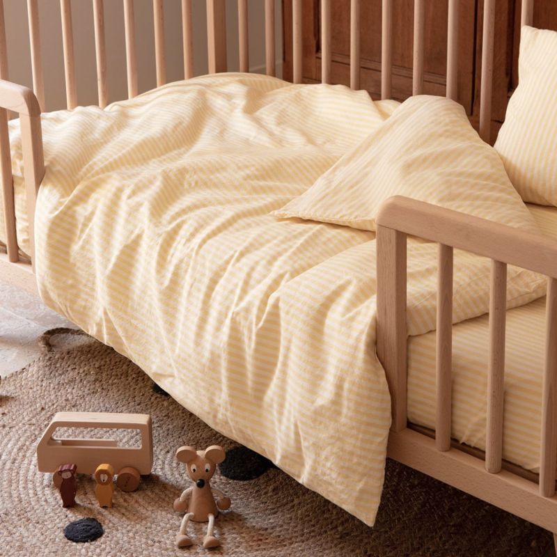 Housse de couette en percale de coton Rayé Tournesol (75 x 120 cm) Kadolis Ambiance 7