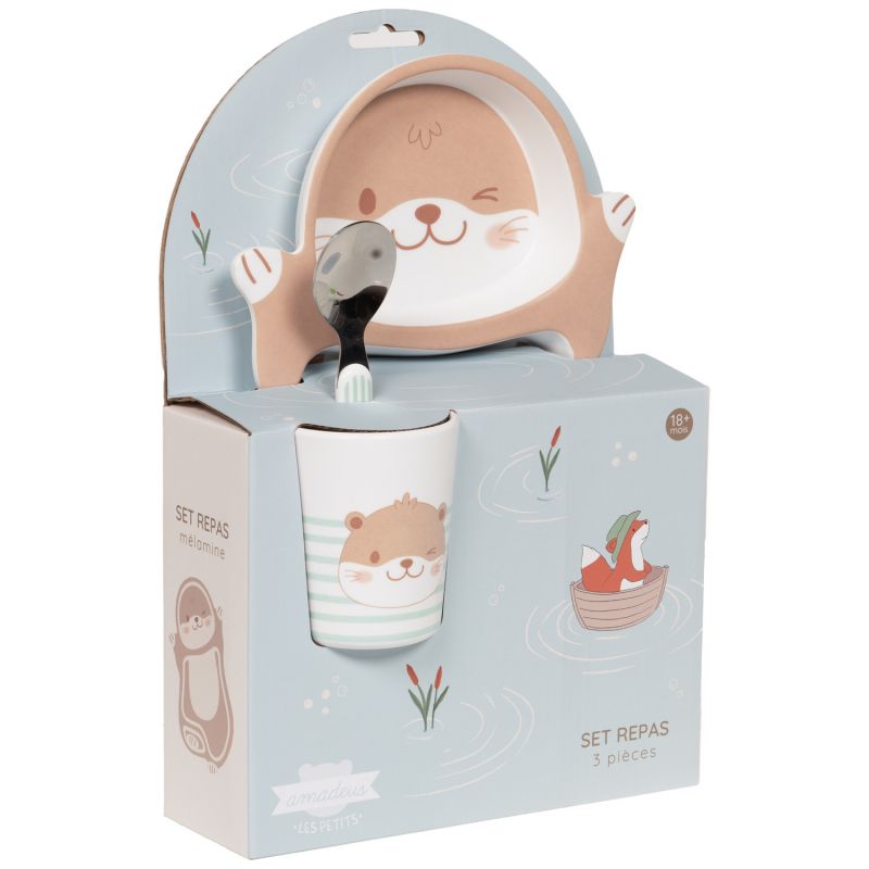 Coffret repas bébés loutre (3 pièces) Amadeus Les Petits Packaging 3