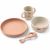 Variation Ecru, rose, orange du produit Coffret repas en silicone Vivi Dream Ecru (4 pièces) de la marque Liewood