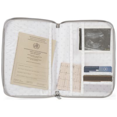 Protège carnet de santé Little Bloom Fleurs Gris