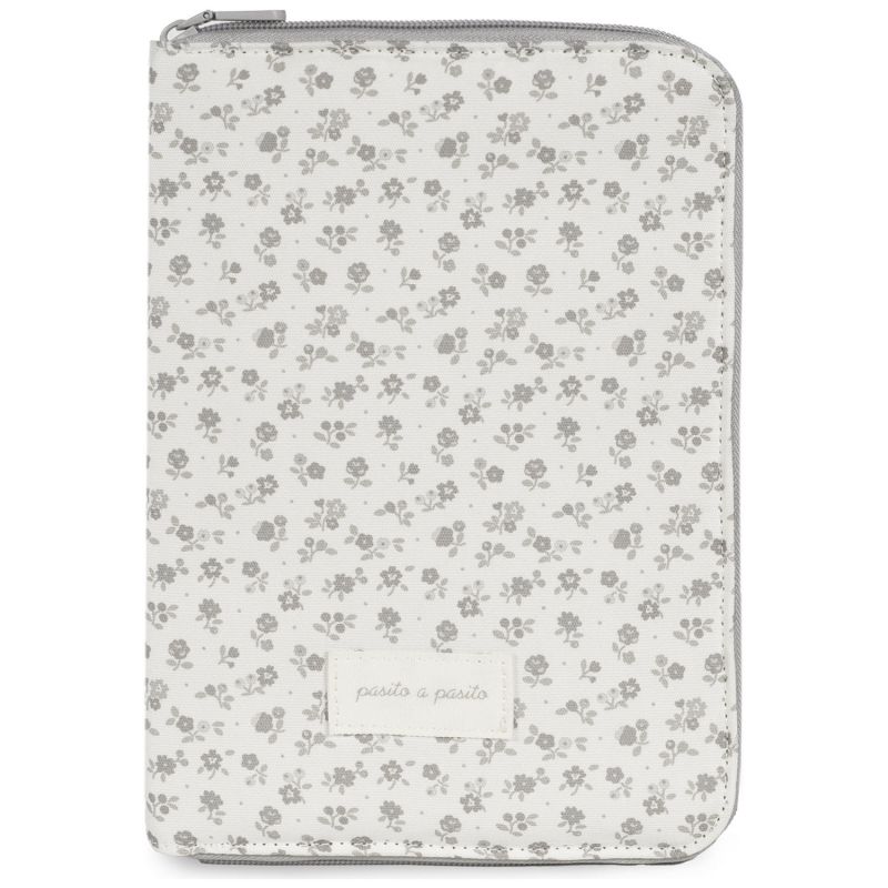Protège carnet de santé Little Bloom Fleurs Gris Pasito a pasito Produit 1