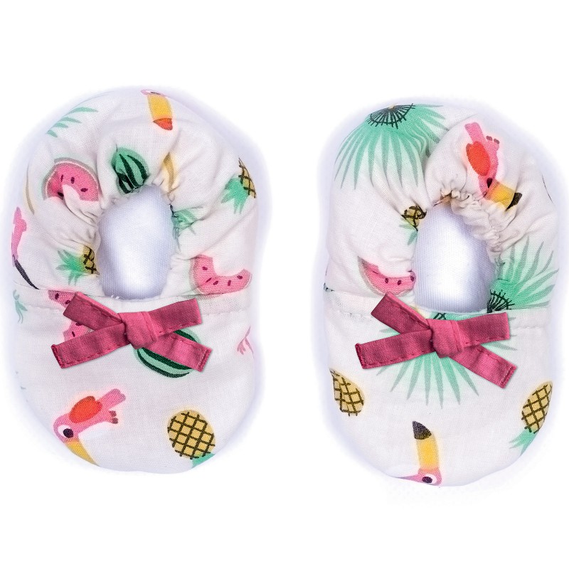 Chaussons de naissance Exotique avec noeud BB & Co