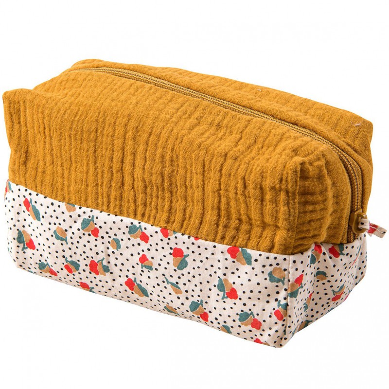 Trousse de toilette ocre Les jolis trop beaux Moulin Roty