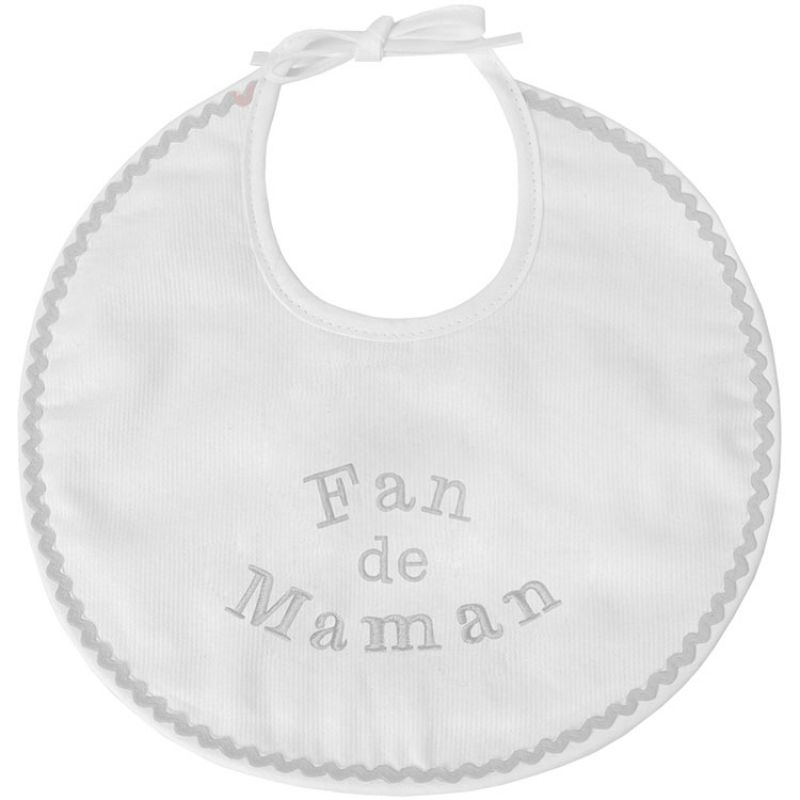 Bavoir de naissance fan de maman gris ANVIE